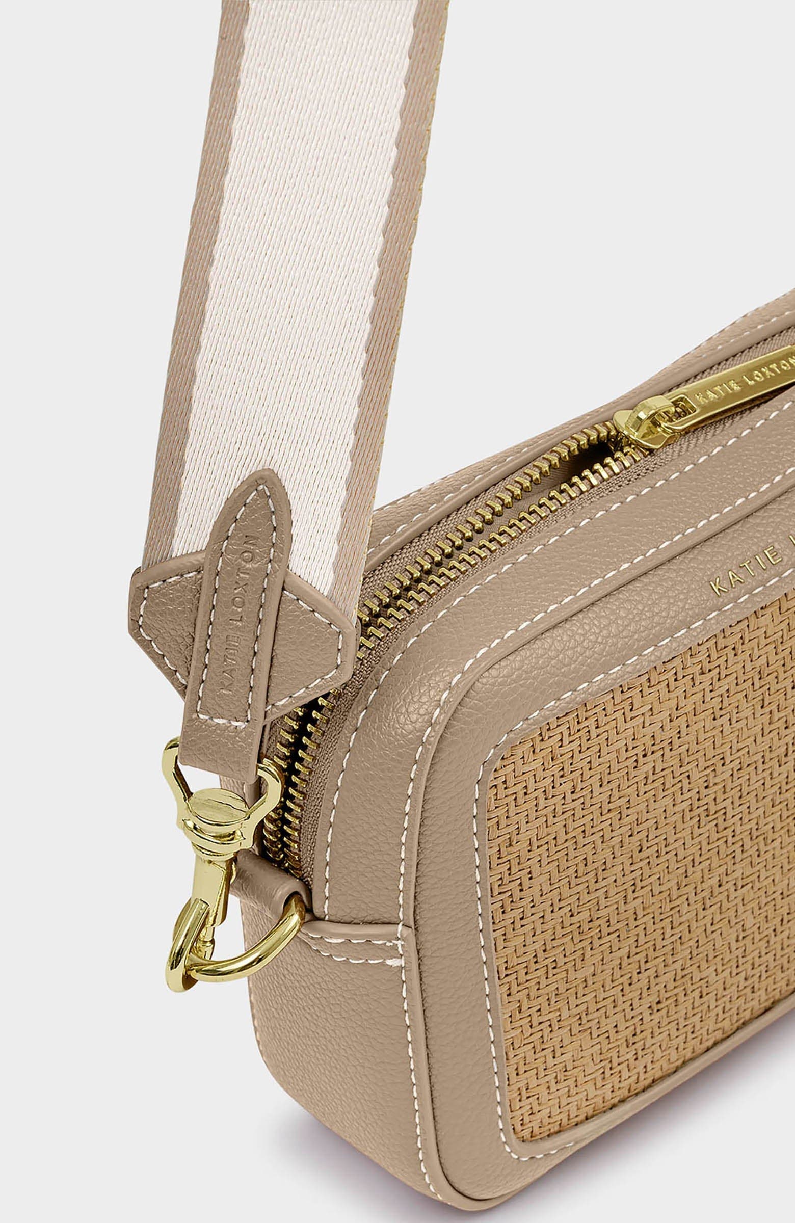 Avery Raffia Small Crossbody Bag, Alternate, color, Light Taupe