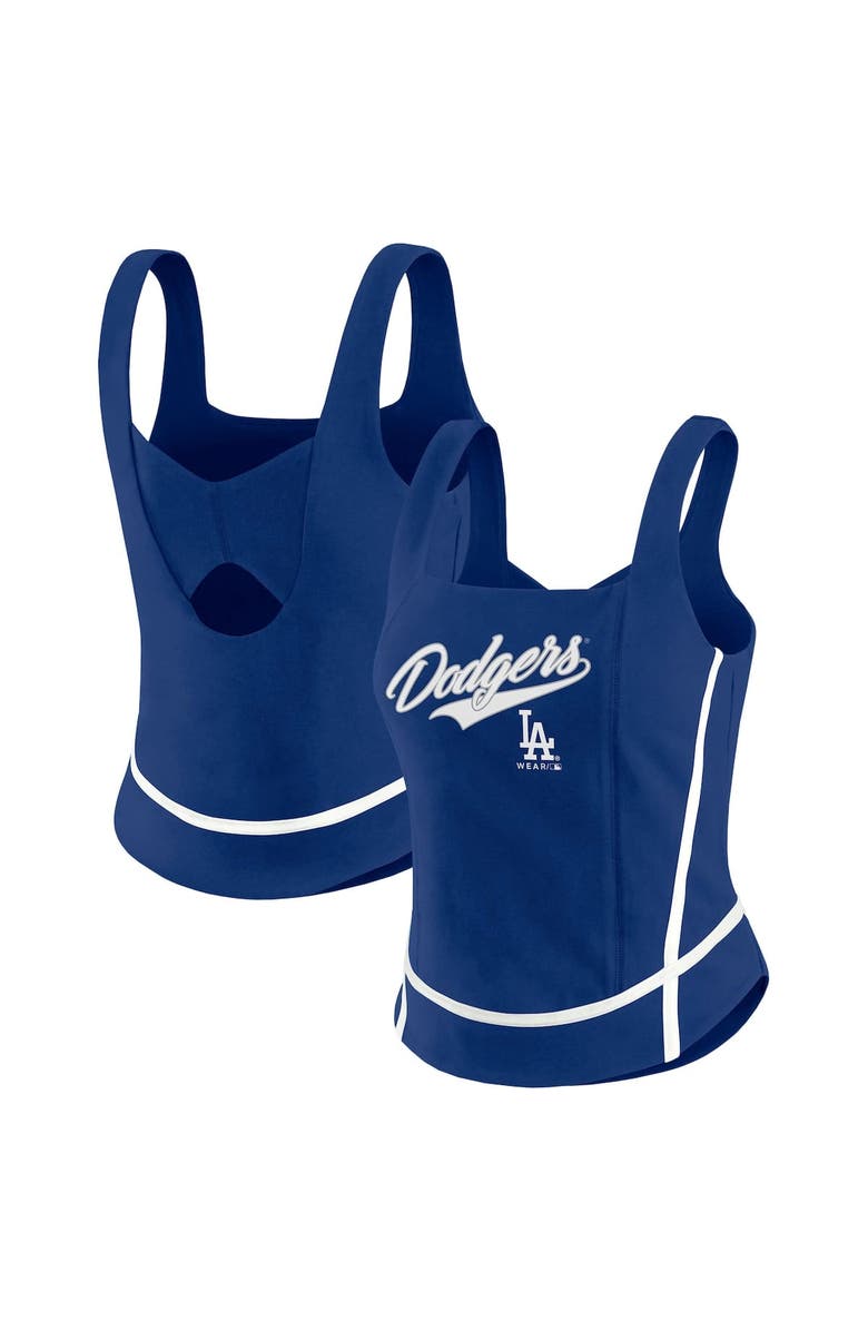 WEAR by Erin Andrews Women's WEAR by Erin Andrews  Royal Los Angeles Dodgers Square Neck Tank Top, Main, color, 