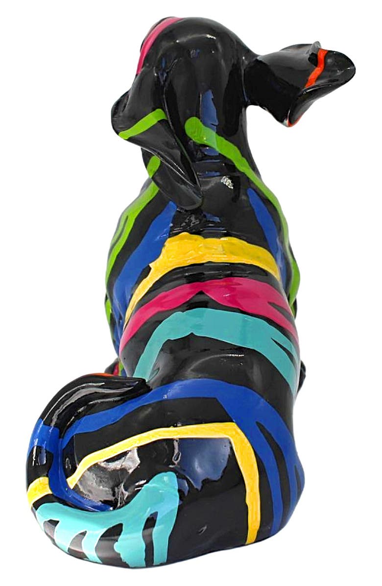 INTERIOR ILLUSIONS Graffiti Windy Sitting Puppy Statue, Alternate, color, Graffiti/Multi-Color