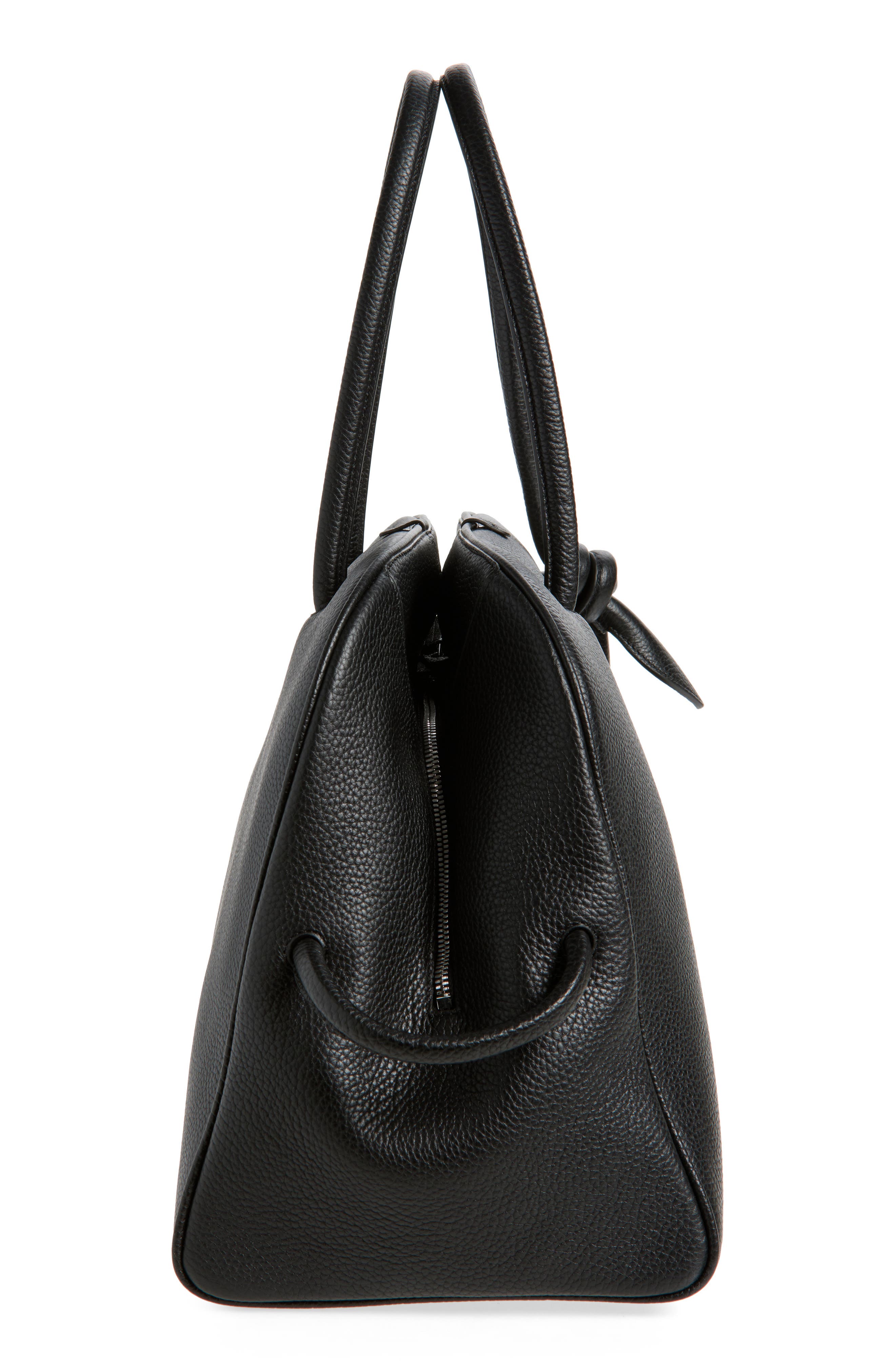 Jacquemus Le Grand Turismo Leather Bowling Bag, Alternate, color, Black