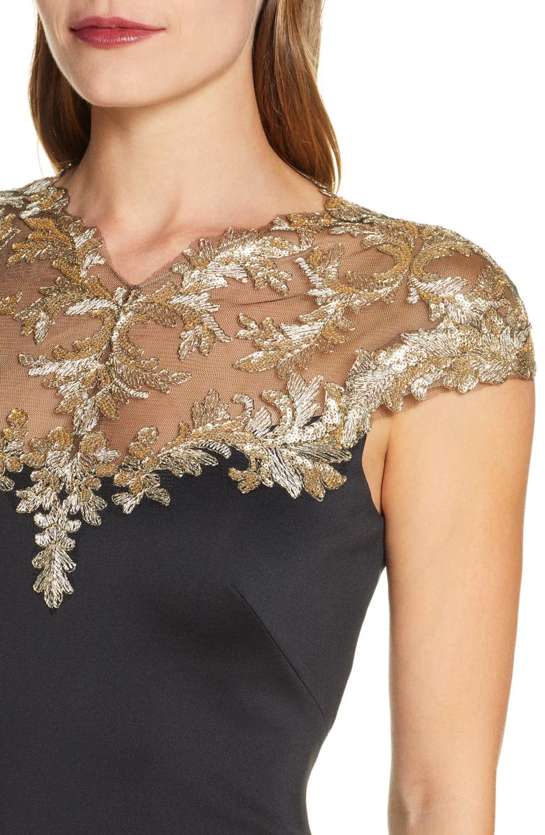 Tadashi Shoji Lace Velvet Cocktail Dress, Alternate, color,