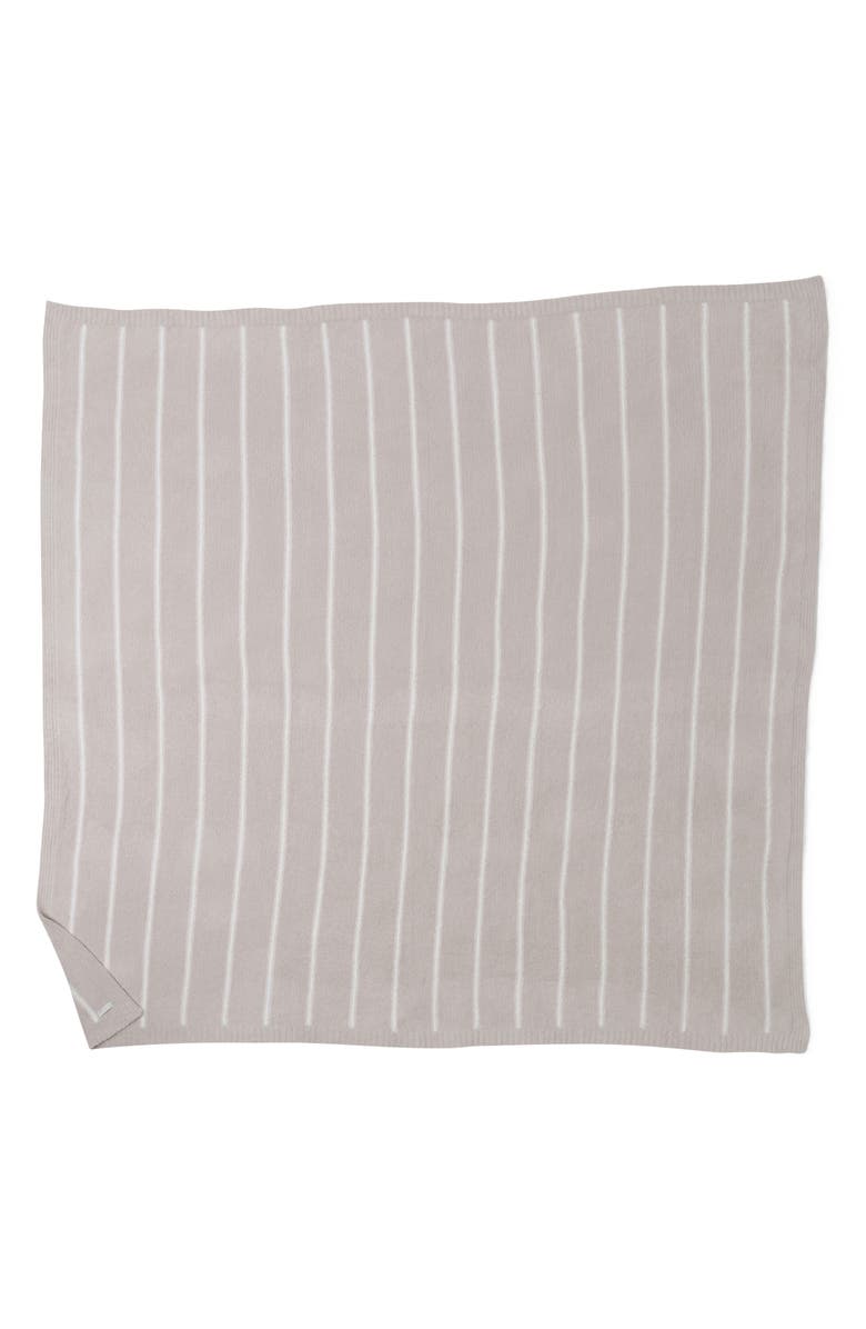 Barefoot Dreams<sup>®</sup> CozyChic<sup>™</sup> Pinstripe Bed Blanket, Alternate, color, Stone/ Pearl