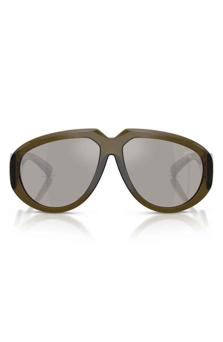 Burberry 58mm Pilot Sunglasses, Main, color, Green / Light Grey Silver
