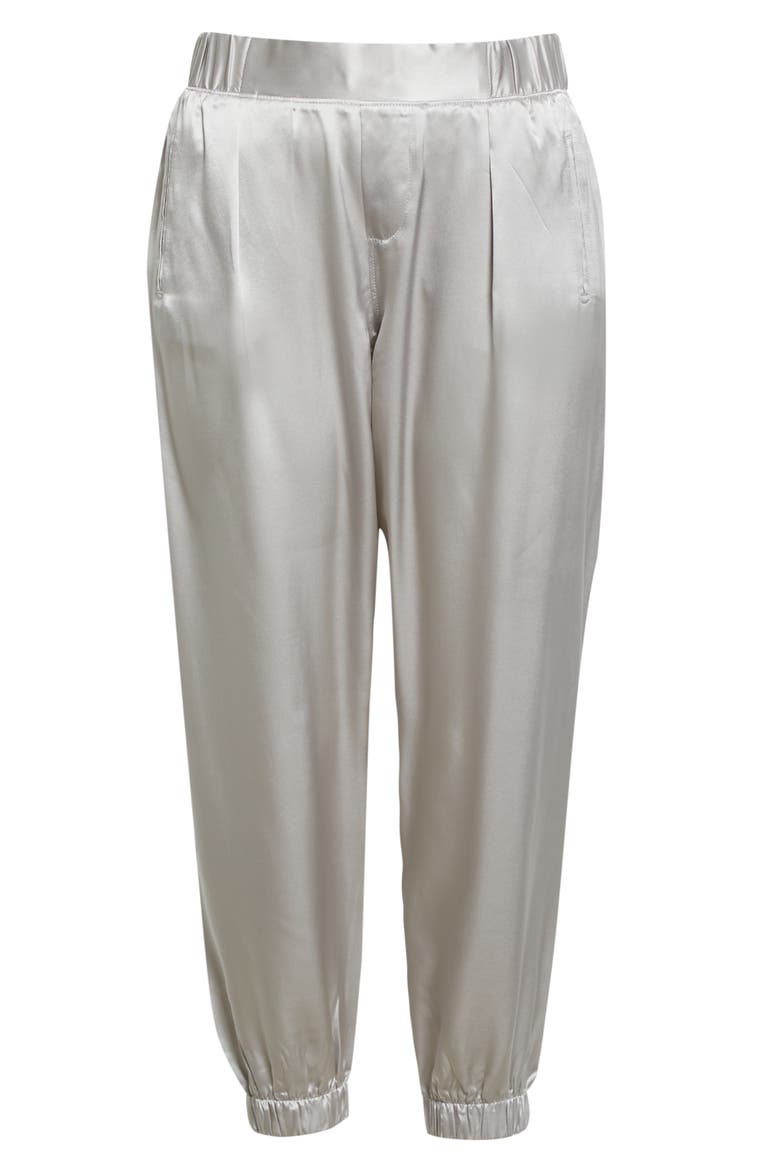 Silk Jogger Pants, Alternate, color, DOVE
