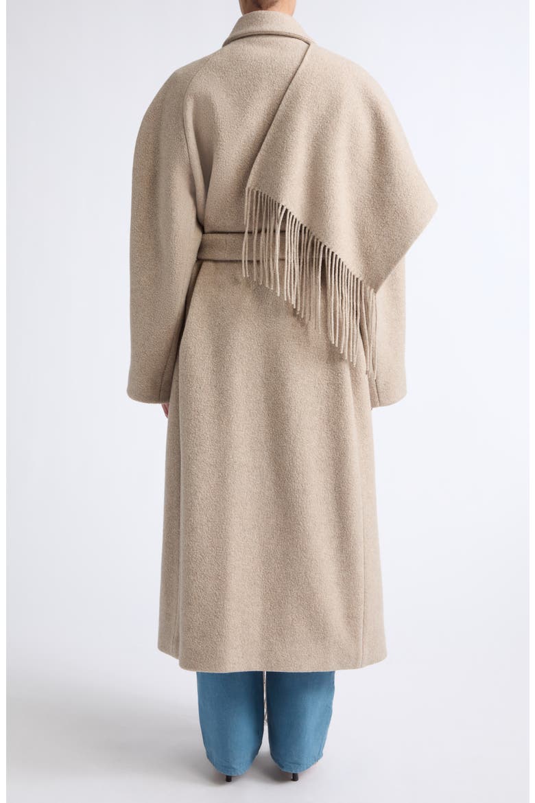 Canyon Wool Blend Coat with Scarf Detail, Alternate, color, DUNE MELANGE