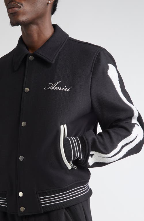 Amiri Bones Snap-button Wool Jacket In Black
