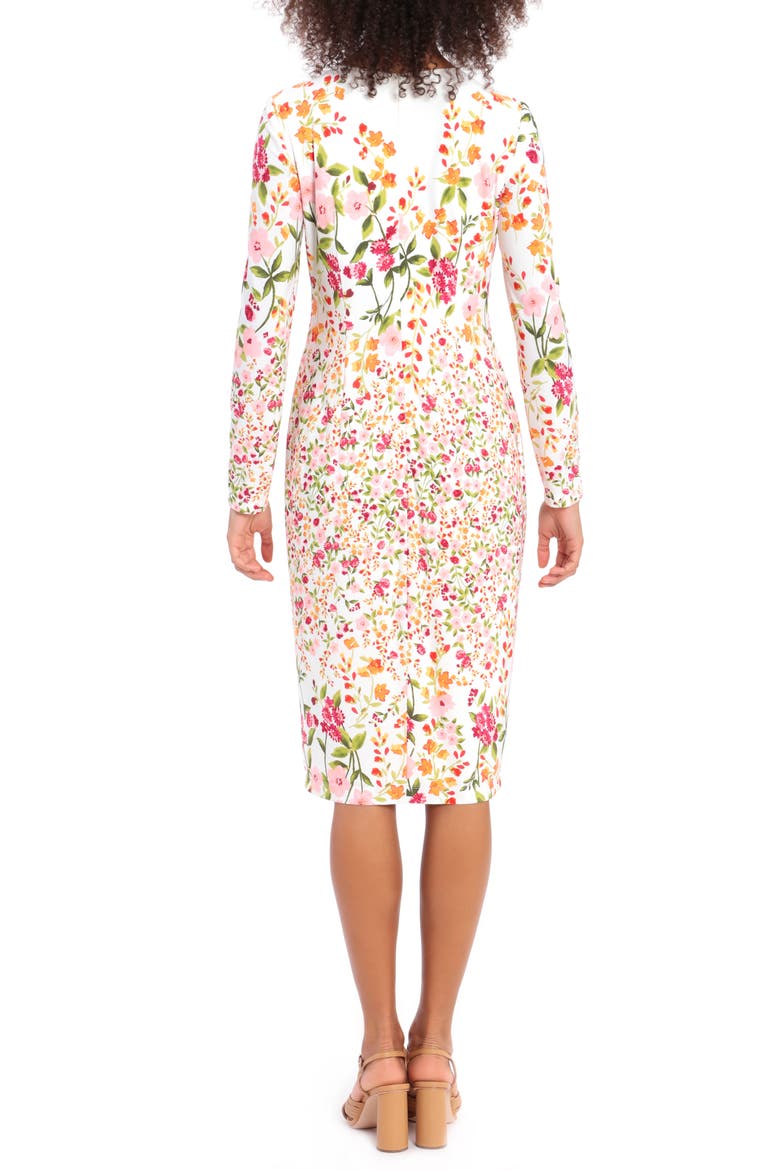 Ity Floral Long Sleeve Jersey Sheath Dress, Alternate, color, SOFT WHITE/ ROSE