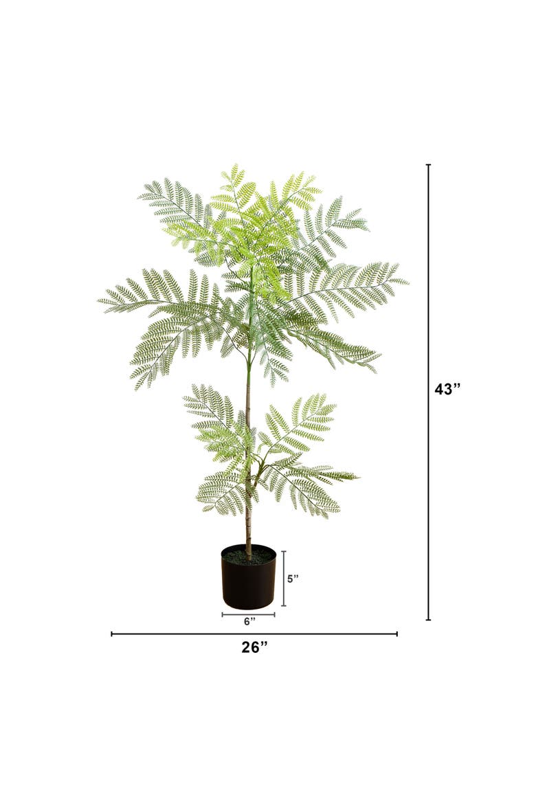 3.5-ft Artificial Minimalist Jacaranda Tree, Alternate, color, Green