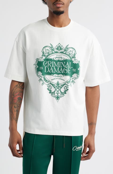 Criminal Damage★クルーネック 半袖 ロゴ トップス Tシャツ★緑 Men's CRIMINAL DAMAGE Clothing | Nordstrom