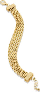 SAVVY CIE JEWELS Greek Key Mesh Chain Bracelet