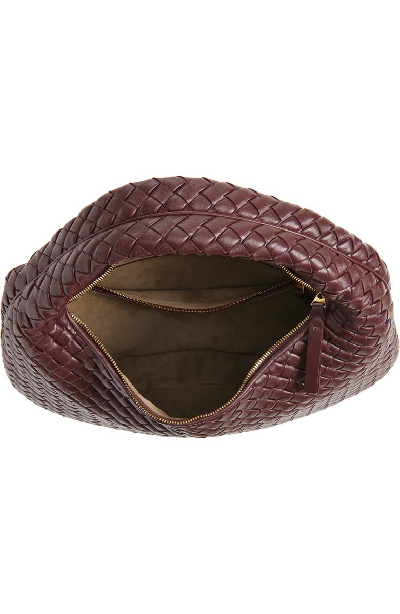 Bottega Veneta Borsa Intrecciato Leather Shoulder Bag, Alternate, color, 6147 Deep Mahogany-Mb