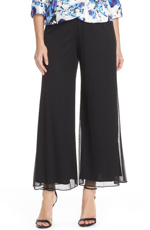 Alex Evenings Wide Leg Mesh Pants in Black 