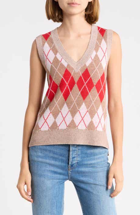 Argyle Wool Blend Sweater Vest