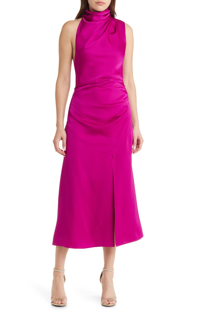 MISHA COLLECTION Robbia Sleeveless Turtleneck Midi Dress, Main, color, 
