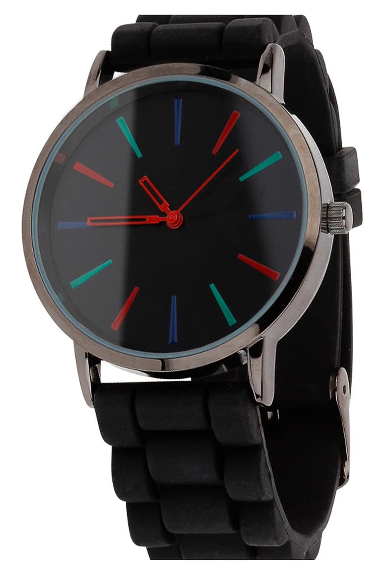 Black Strap Watch, Main, color, BLACK MULTI
