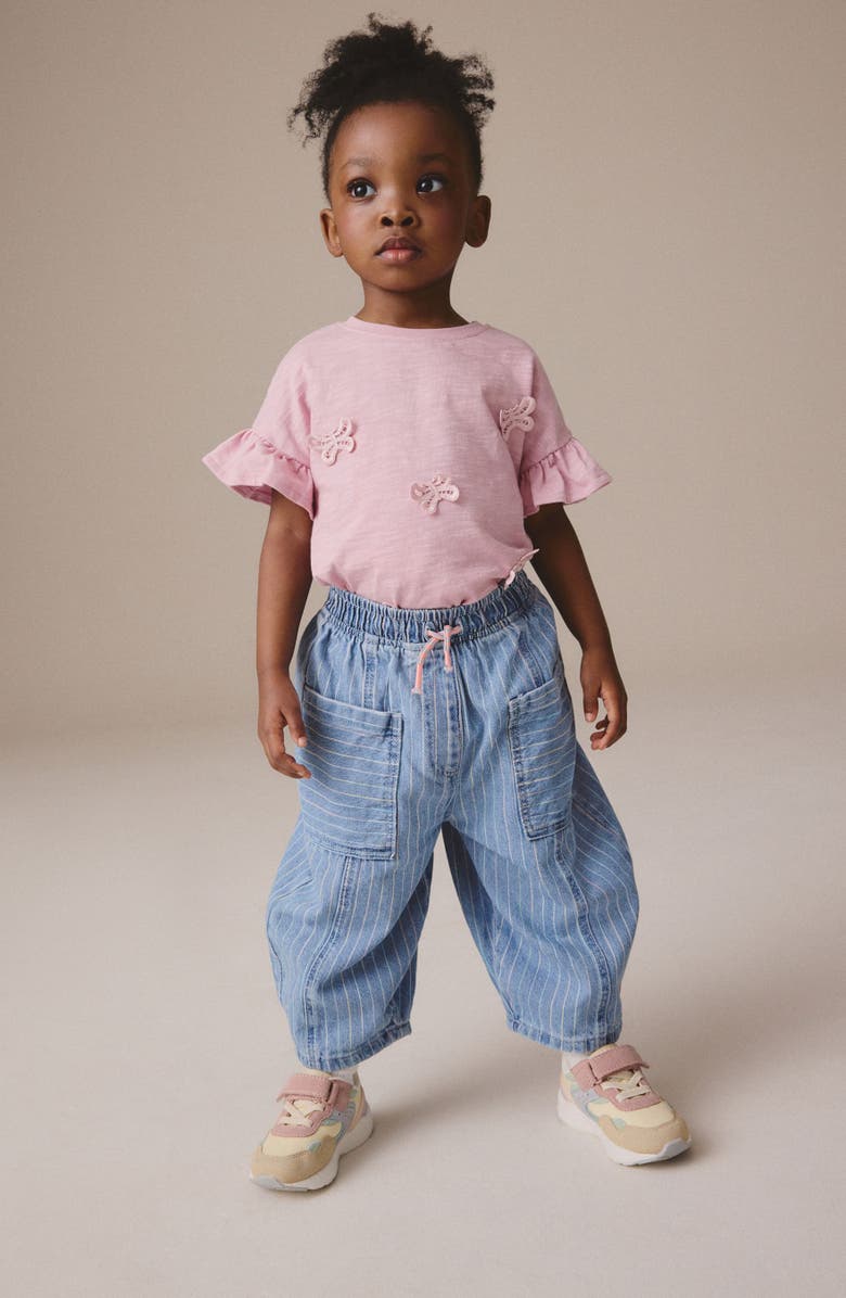 NEXT Kids
Stripe Drawstring Balloon Jeans, Alternate, color,