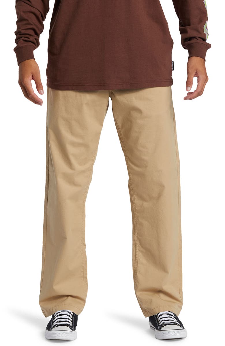 Quiksilver DNA Beach Organic Cotton Twill Pants, Main, color, Khaki