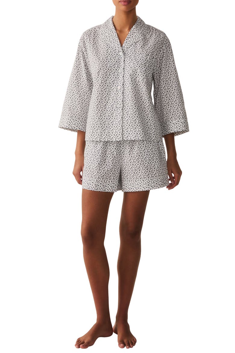 Olivia Cotton Poplin Short Pajamas, Main, color, WHITE