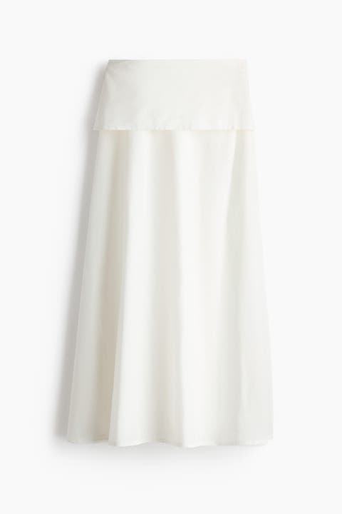 Flounced Poplin Skirt