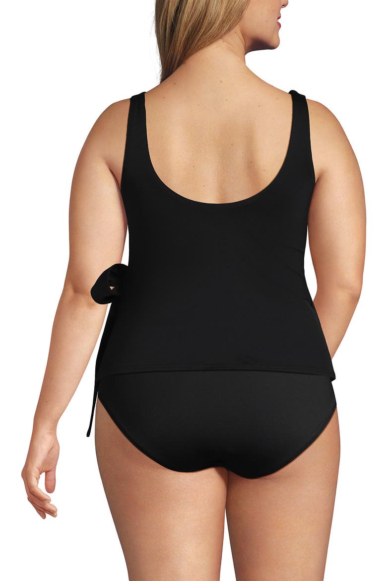 Plus Size DD-Cup Side Tie Tankini Top, Alternate, color, Black