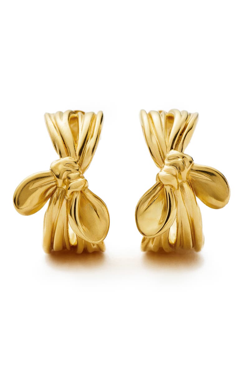 Mark Gong Bow Hoop Earrings, Alternate, color, GOLD