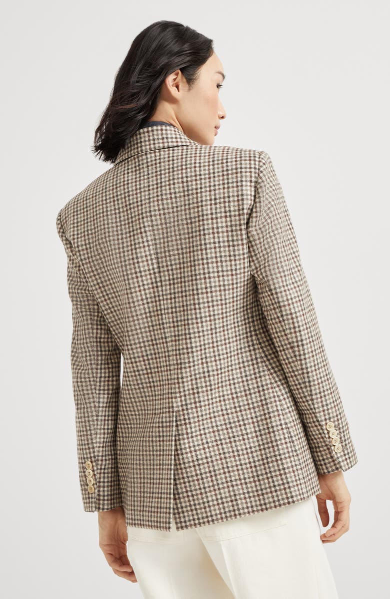 Brunello Cucinelli Flannel blazer with monili, Alternate, color, Beige