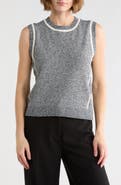 KAY UNGER SPORTSWEAR Tipped Sleeveless Sweater