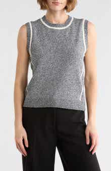 KAY UNGER SPORTSWEAR Tipped Sleeveless Sweater