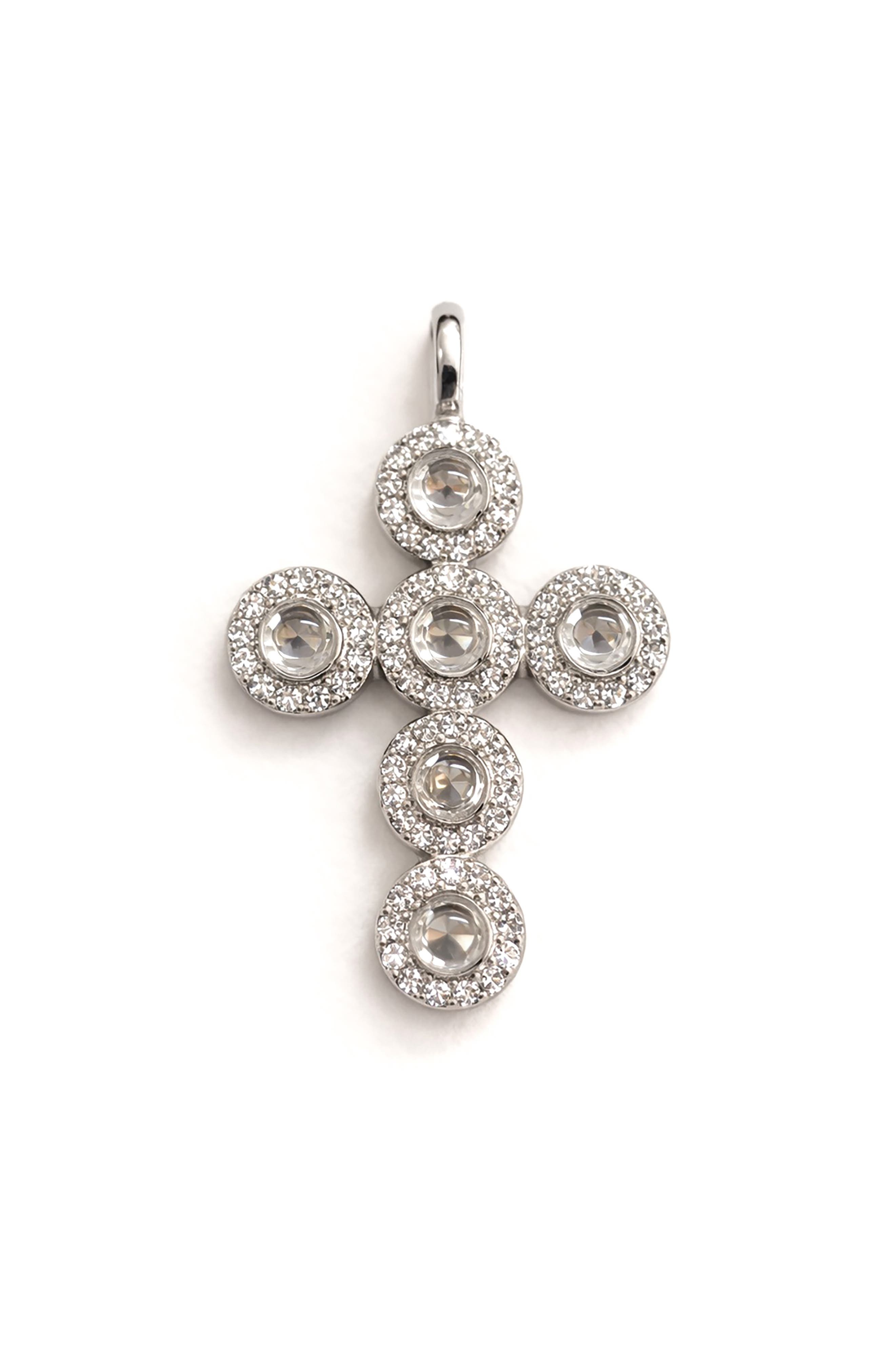 BEST SILVER Moissanite Cross Pendant