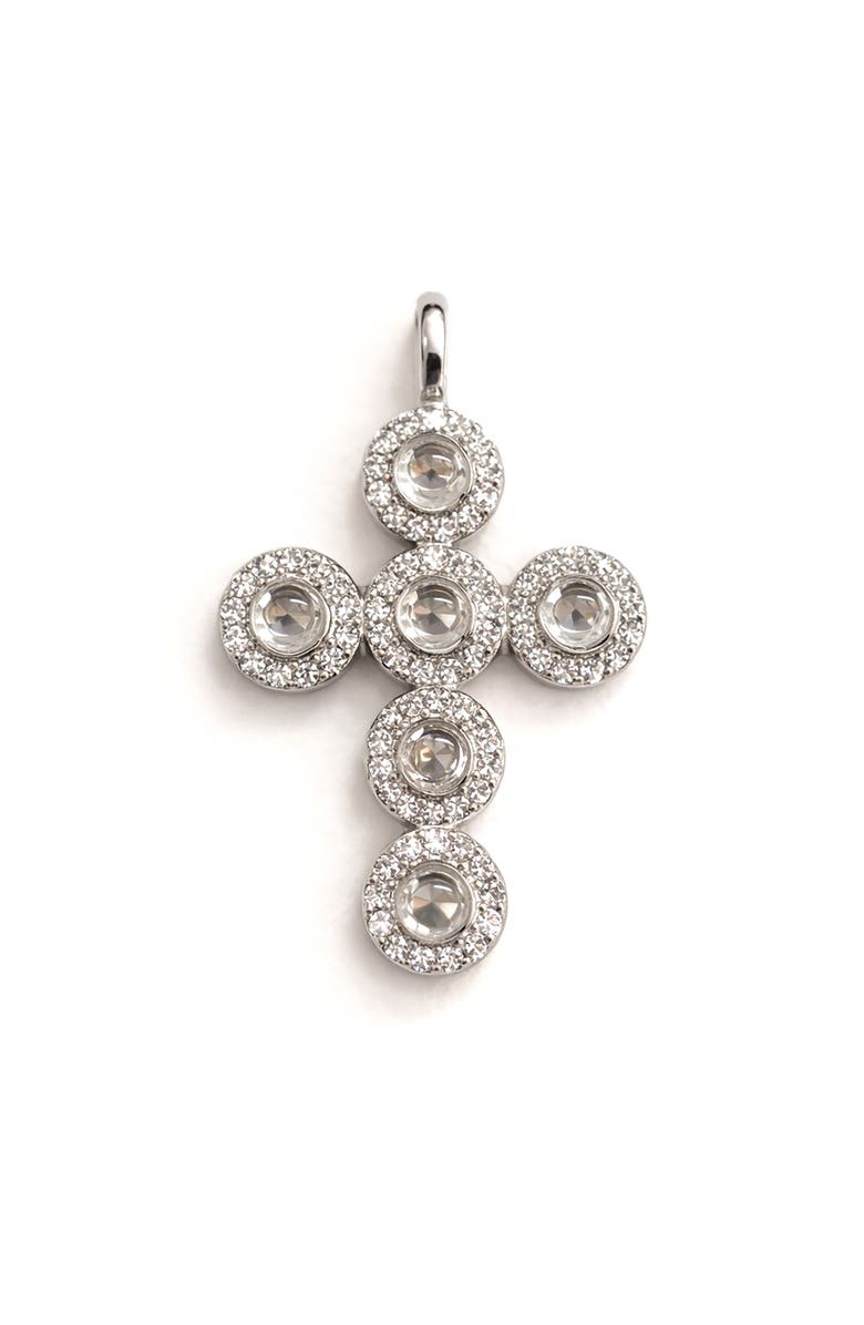 BEST SILVER Moissanite Cross Pendant, Main, color,