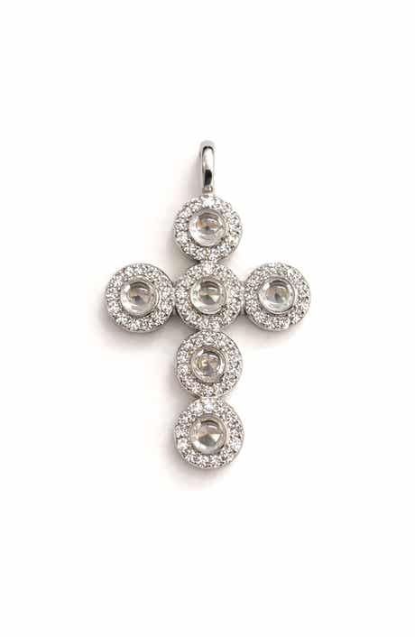 BEST SILVER Moissanite Cross Pendant