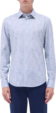 Bugatchi James OoohCotton® Leaf Print Button-Up Shirt