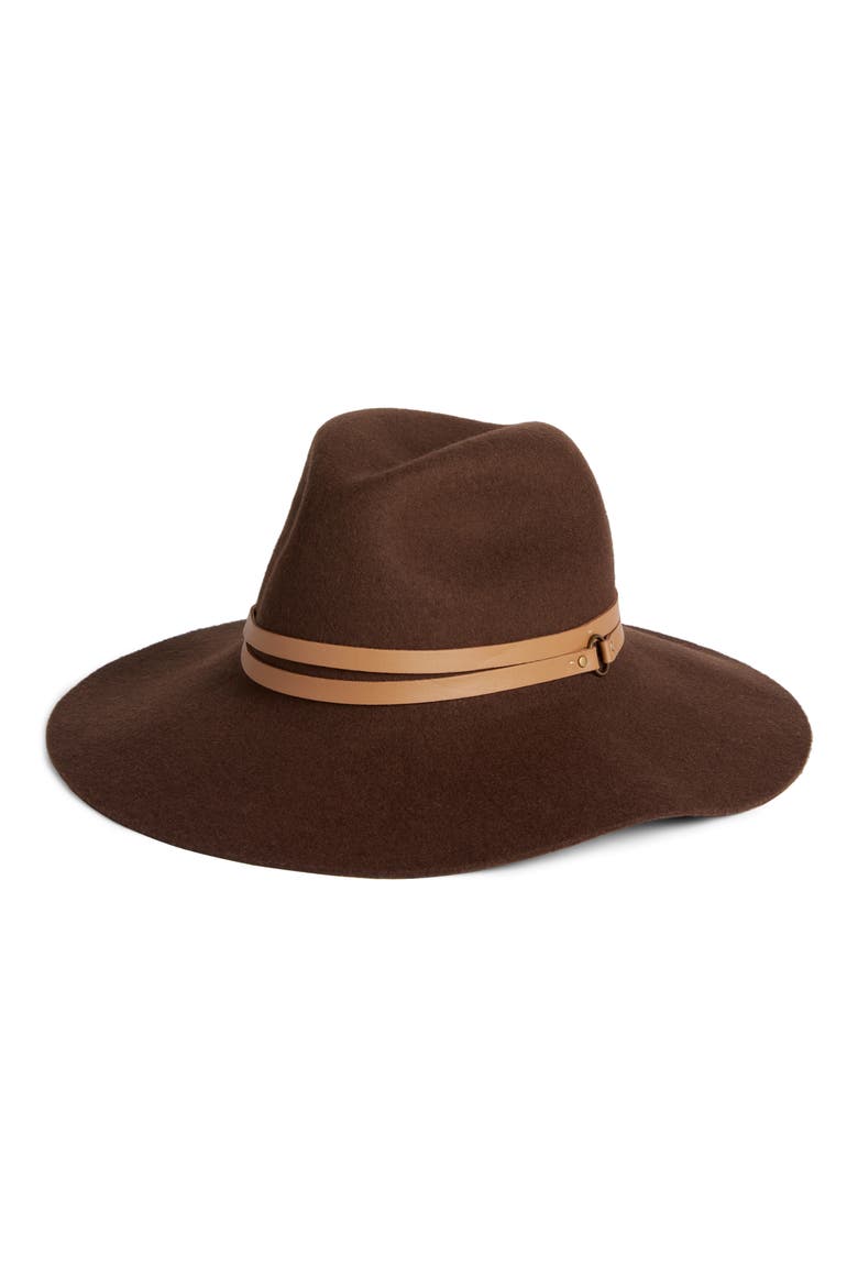 Rachell Parcell Floppy Felt Panama Hat, Main, color, BROWN DARK COMBO