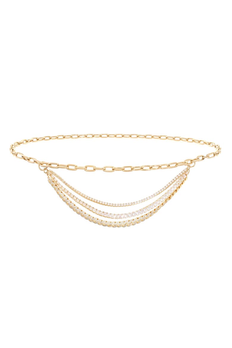 Triple Chain Belt, Alternate, color, Champagne Rhine