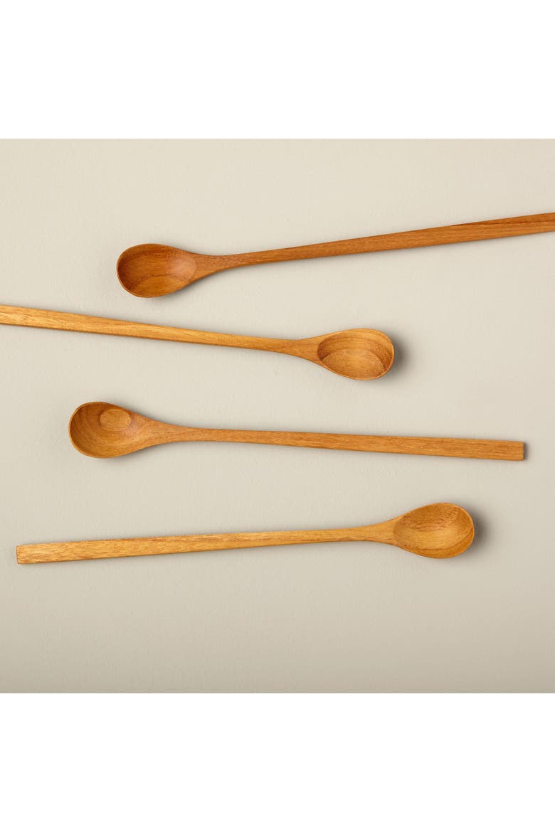 Teak Long Spoons - Set of 4, Alternate, color, Teak