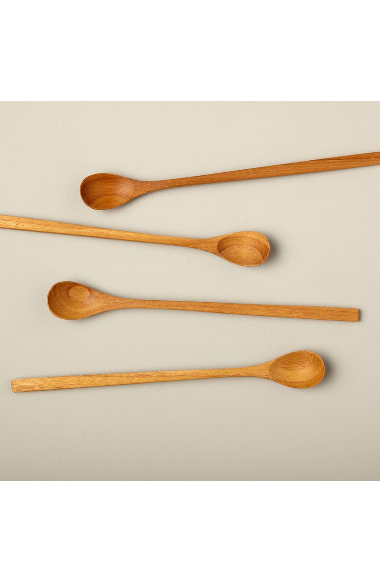 Be Home Teak Long Spoons - Set of 4, Alternate, color, Teak