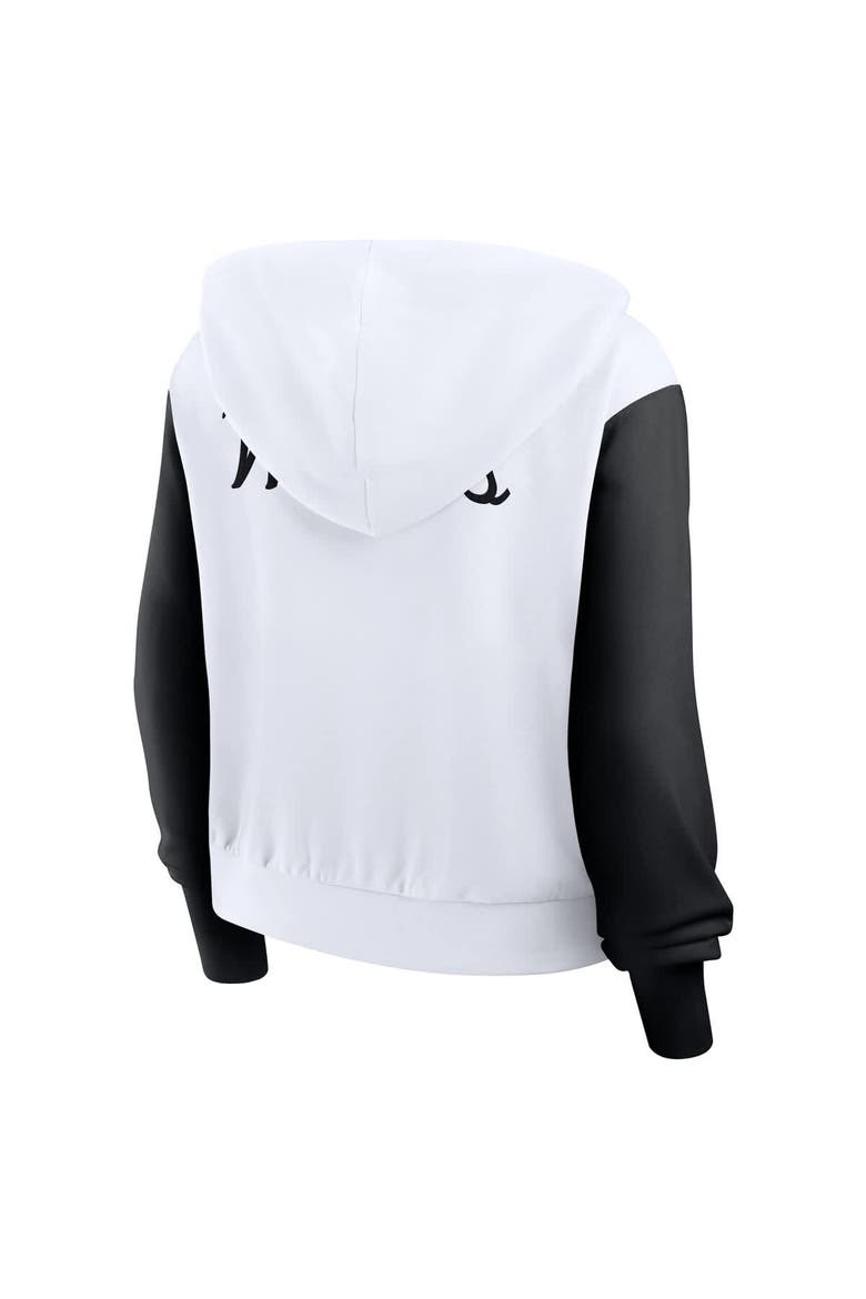 Women's Nike White Kentucky Wildcats Cropped Beyond Capability Color-Block Script Full-Zip Hoodie, Alternate, color, White