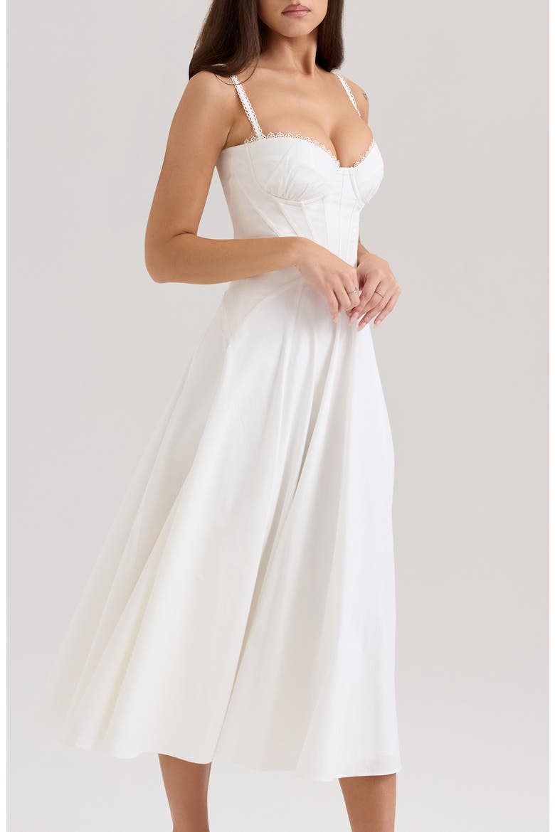 Steffani Corset Midi Sundress, Alternate, color, CLOUD DANCER
