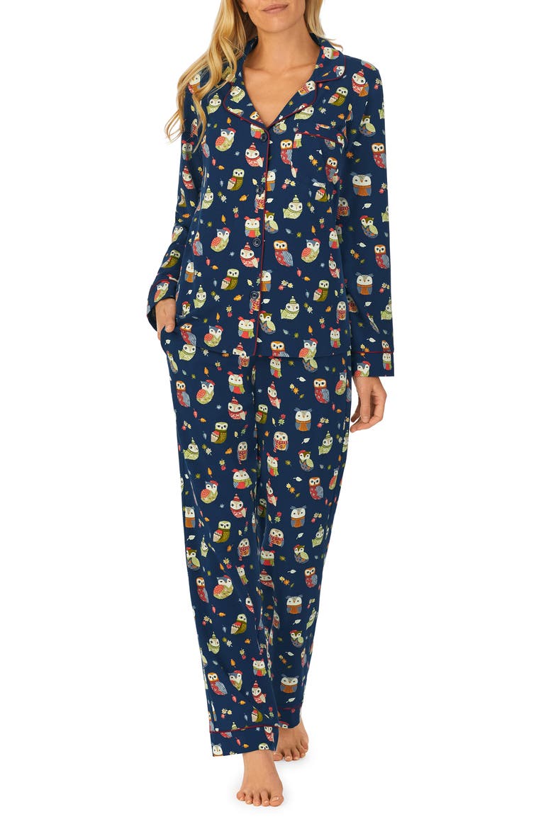 Stretch Organic Cotton Pajamas, Main, color, AUTUMN OWLS