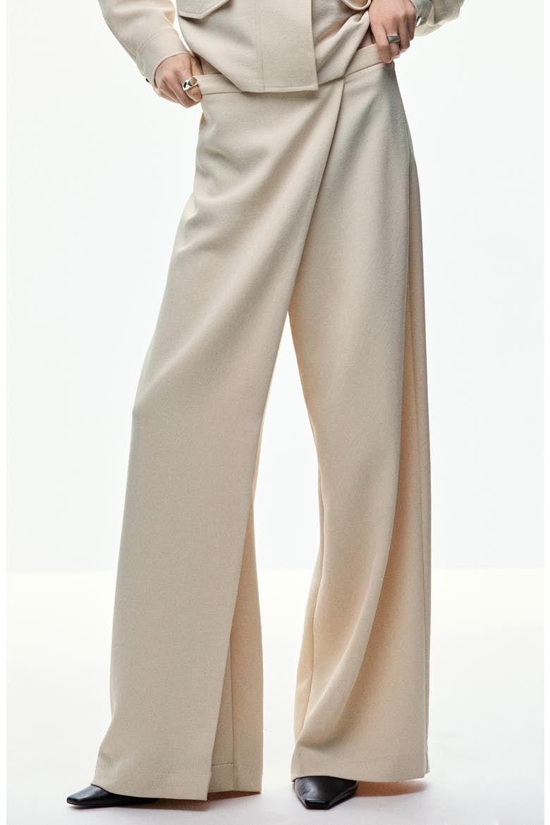 Tamar Wrap Front High Waist Straight Leg Pants, Main, color, ECRU