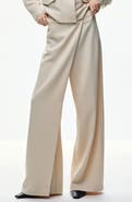 MANGO Tamar Wrap Front High Waist Straight Leg Pants