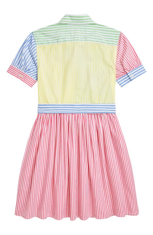 Polo Ralph Lauren Striped Cotton Fun Shirtdress In Red Multi