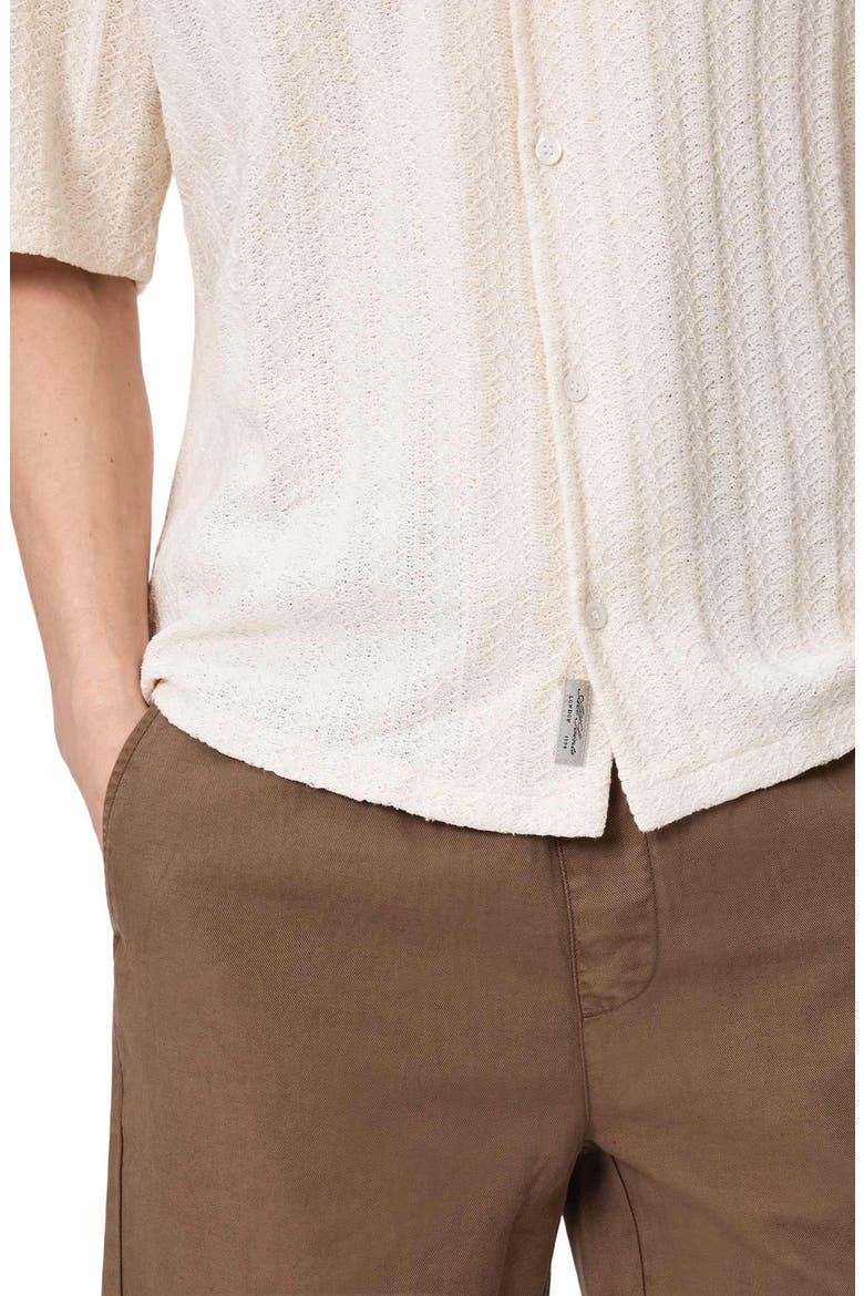 Trace Textured Cotton Camp Shirt, Alternate, color, SWAN WHITE