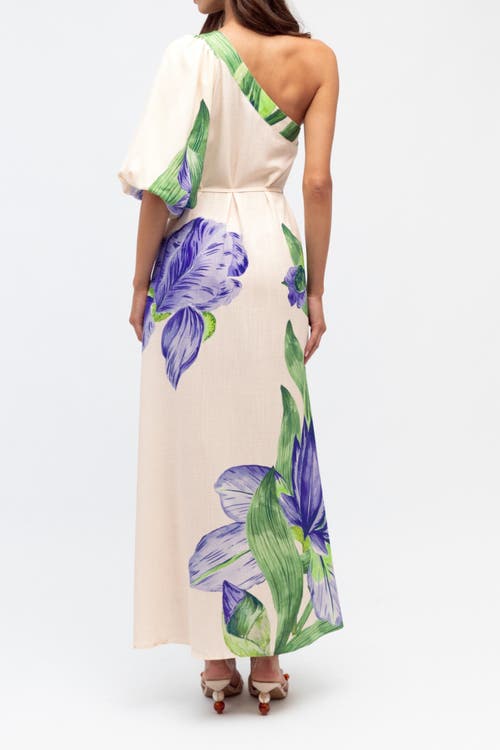 White Closet One Shoulder Maxi Dress Sweet Iris In Pink