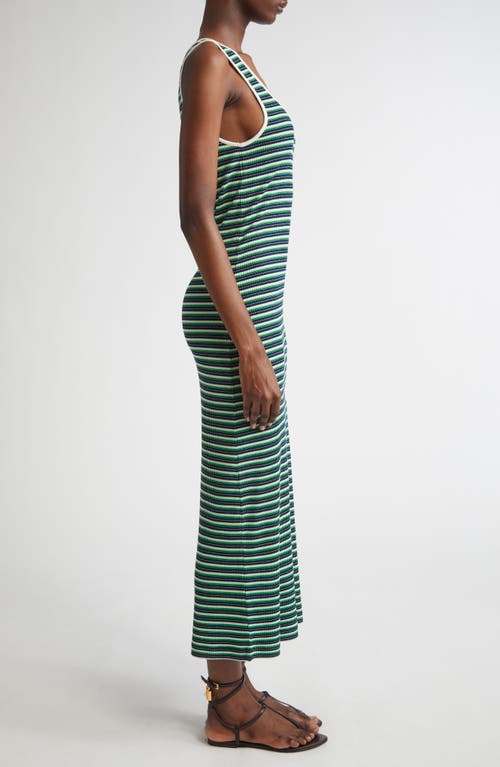 Ramy Brook Everest Stripe Scoop-neck Midi Dress In Spring Navy Stripe Combo