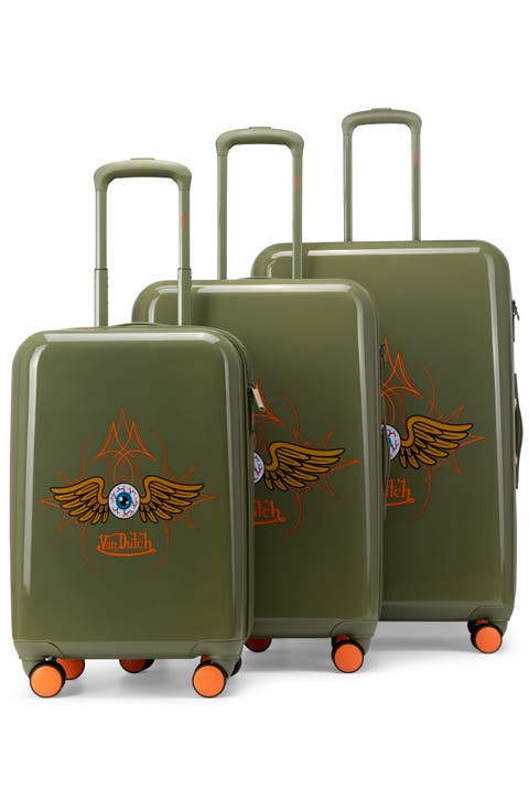 Kustom Kulture 3-Piece Expandable Hardside Spinner Luggage Set