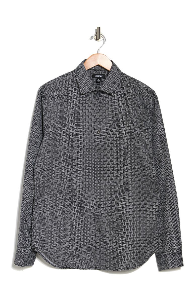 DKNY Maze Print Stretch Dress Shirt, Alternate, color, 