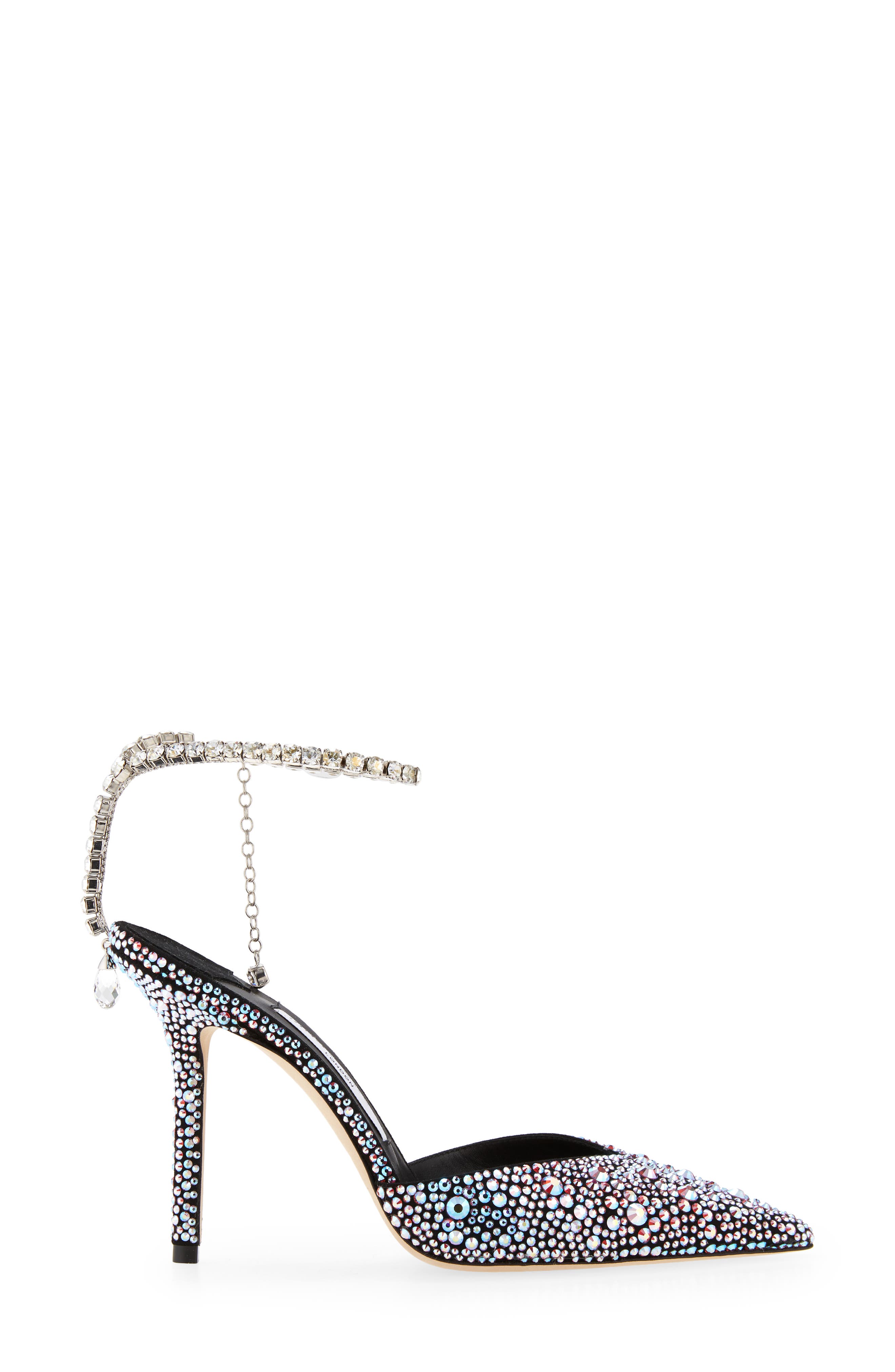 Jimmy Choo Saeda Crystal Ankle Strap Pointed Toe Pump, Alternate, color, 