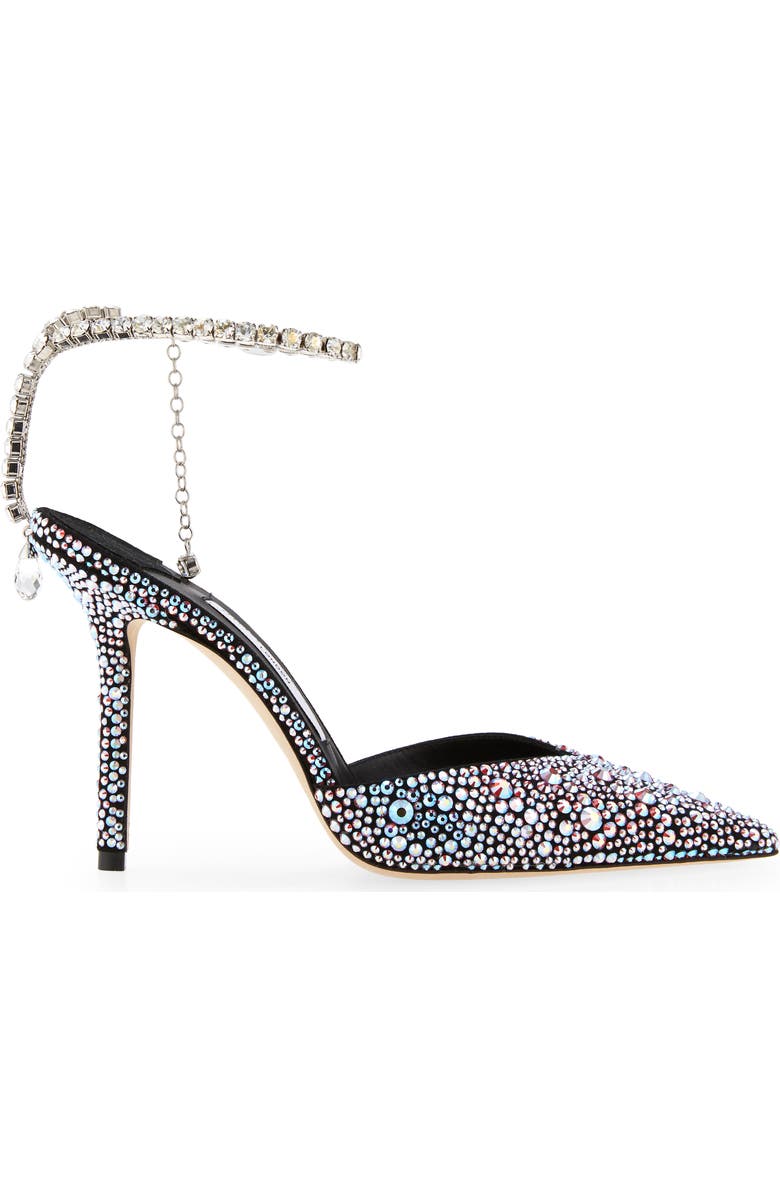 Jimmy Choo Saeda Crystal Ankle Strap Pointed Toe Pump, Alternate, color,