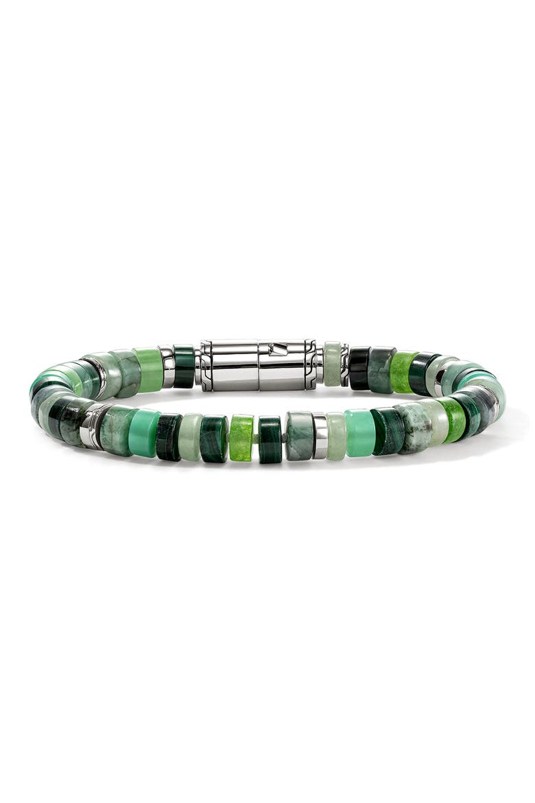 Heishi Sterling Silver Stone Bracelet, Alternate, color, SILVER